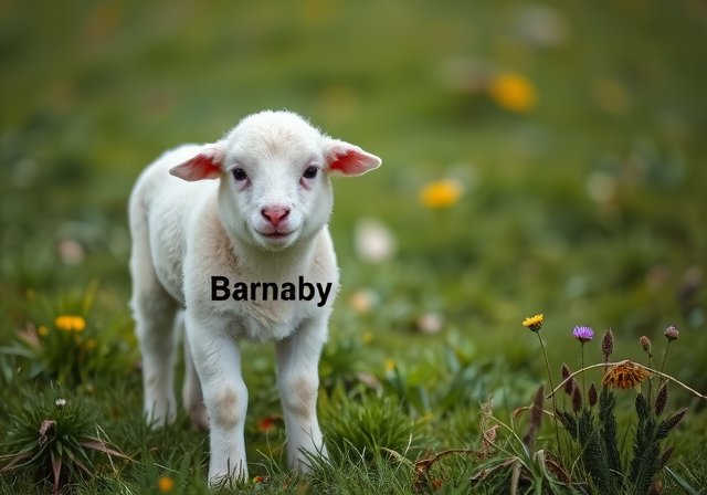 Barnaby the lamb for adoption
